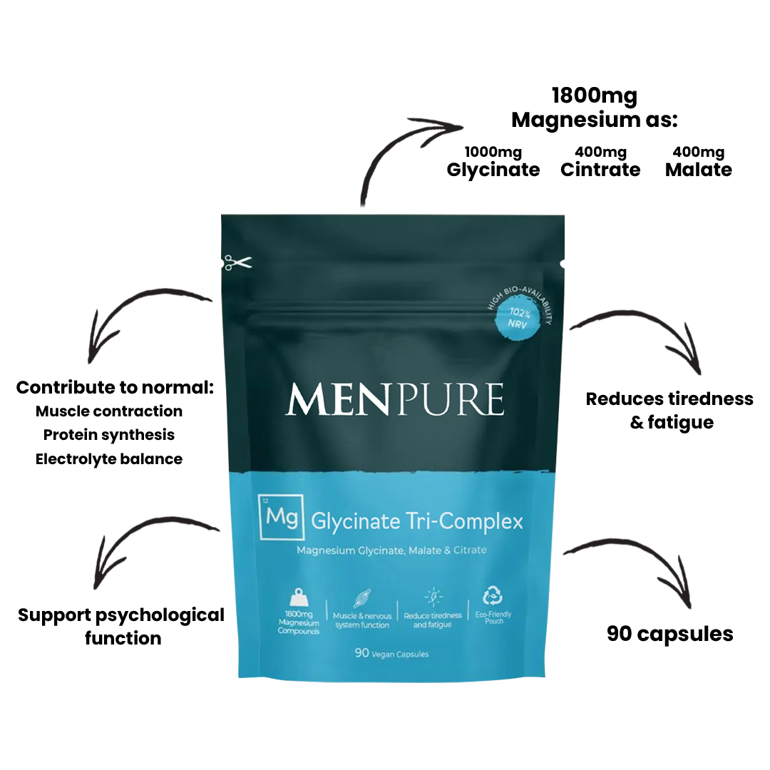 Meet Menpure Magnesium Glycinate Tri-Complex, Your All-in-One Wellness Support
